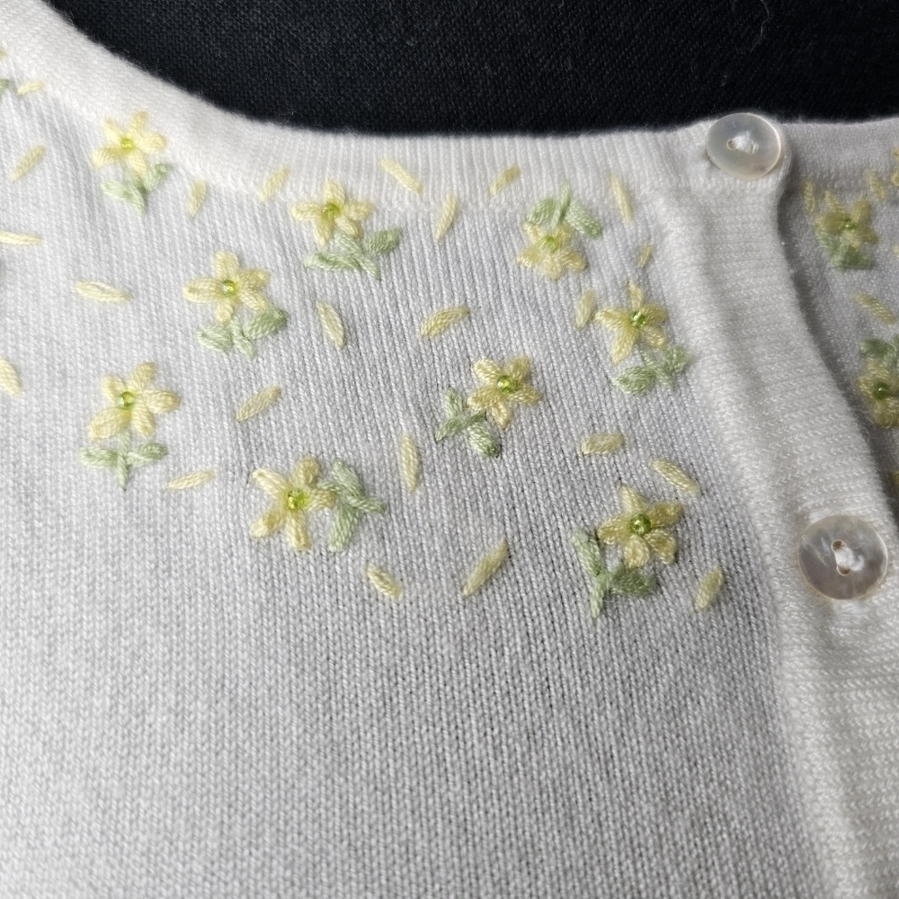 Women's 3/4 Sleeve Cardigan by Principles. Size S, Ivory color - Picture 9 of 15